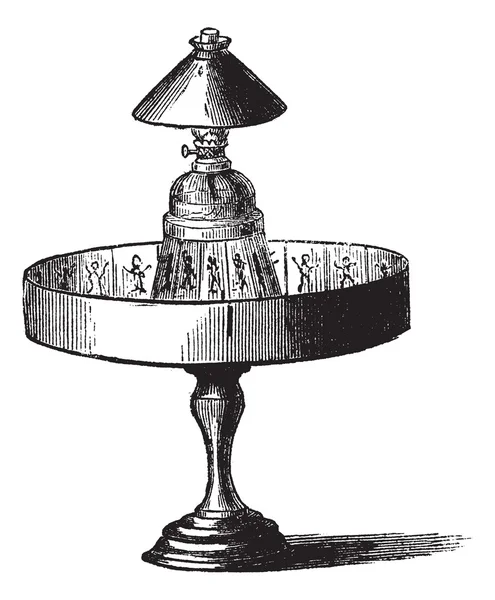 Gravură vintage Praxinoscope — Vector de stoc