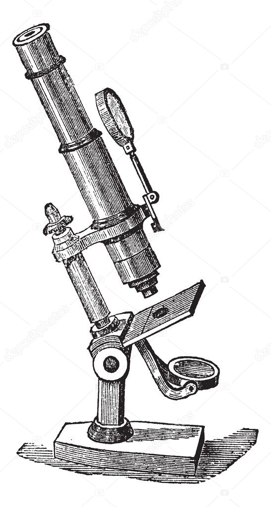 Microscope Compose, vintage engraving.
