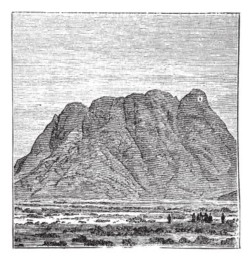 Mount Sinai or Mount Horeb in Sinai Peninsula Egypt vintage engr clipart