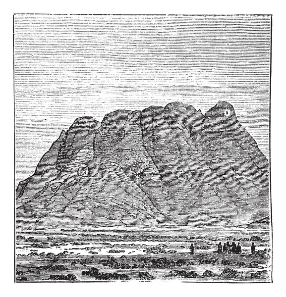 Berg sinai of mount horeb in Sinaï schiereiland Egypte vintage TECD — Stockvector