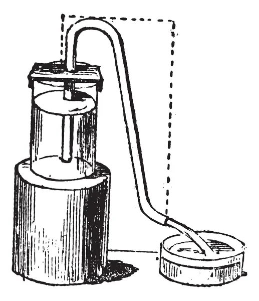 Gravure vintage siphon ou siphon — Image vectorielle