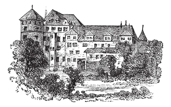 Stuttgart, l'ancien palais, gravure vintage . — Image vectorielle
