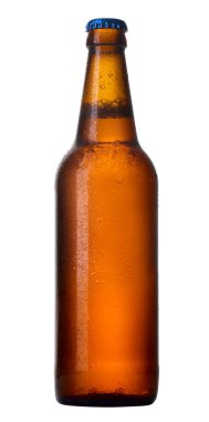 Bottle of beer with drops. clipart