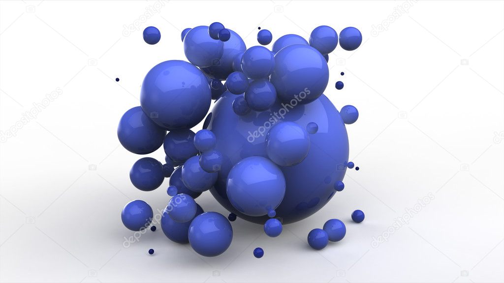 Blue plastic balls
