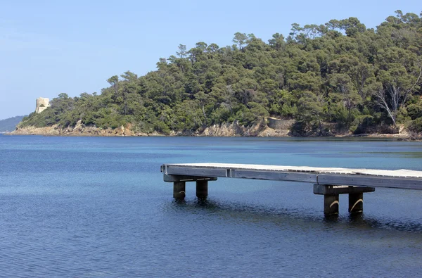 stock image Old wooden pontoon