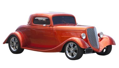 American hot rod isolated on white clipart