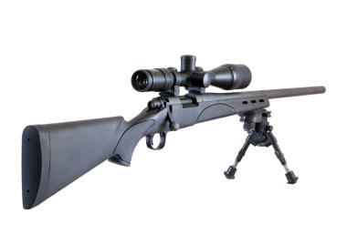 Sniper rifle isolated on white clipart