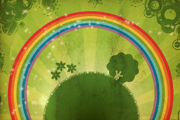 Tierra y arco iris. grunge — Foto de Stock