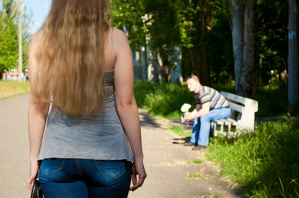 stock image The man waits the woman