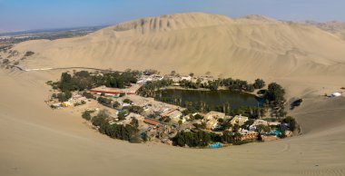 Huacachina oasis landscape clipart