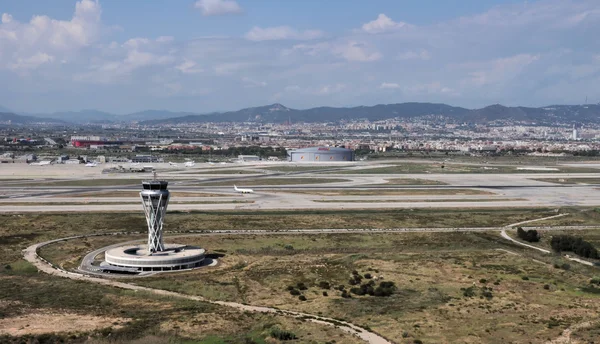 Wieża kontrolna Barcelona Lotnisko — Zdjęcie stockowe