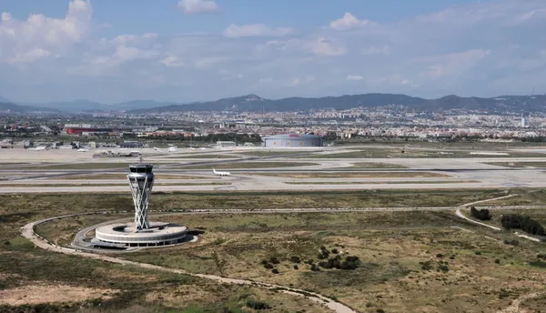 Barcelona repülőtéri irányítótorony Jogdíjmentes Stock Fotók