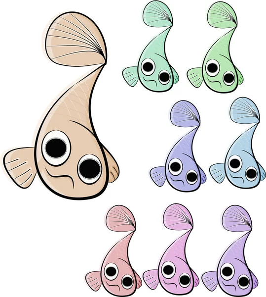 Conjunto de peces de color — Archivo Imágenes Vectoriales