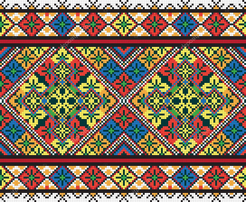 Украинский этнический бесшовный орнамент, # 42, вектор: векторное ... Славянский Орнамент Клипарт