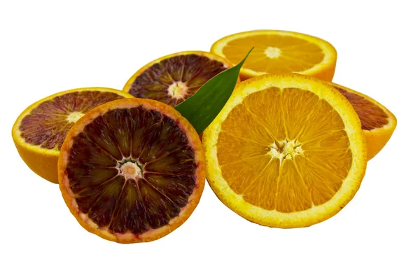 Traditional and Blood Orange Halves — Stock Photo, Image