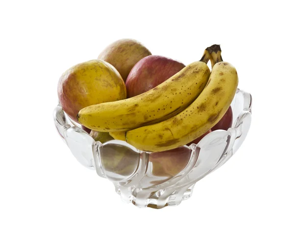 Glazen schaal met fruit — Stockfoto