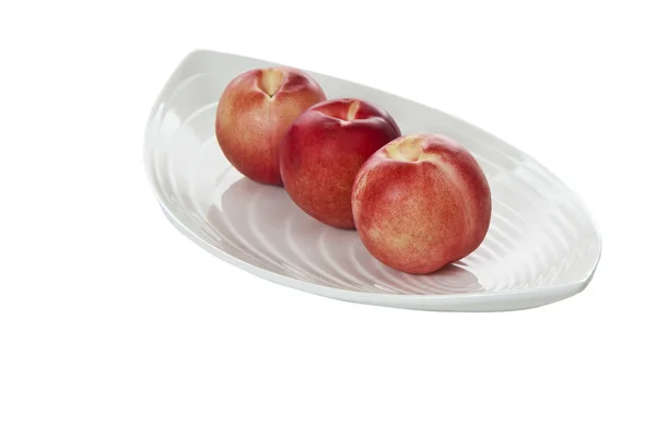 Peaches on Plate — Stock Photo, Image