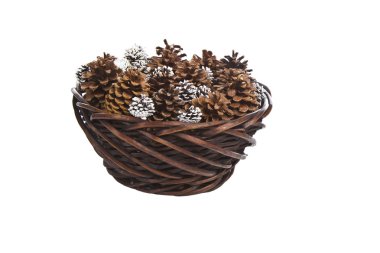 Basket of Pine Cones clipart