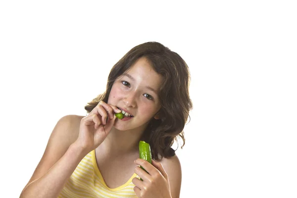 Cucumber Girl — Stock Photo, Image