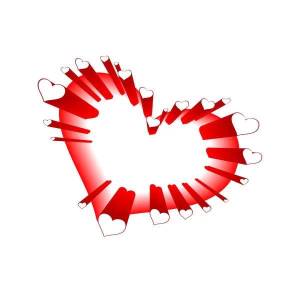 Dia dos Namorados cartão, vetor, coração romântico —  Vetores de Stock