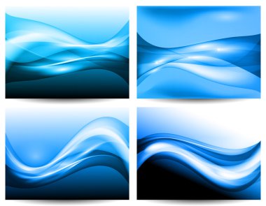 3d stylized water waves, vector clipart