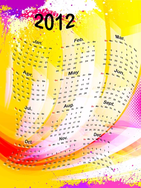 Calendario 2012, vettore — Vettoriale Stock