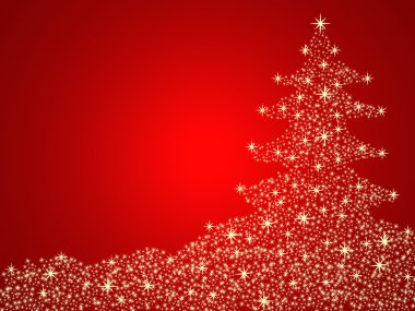 Christmas tree background with stars clipart