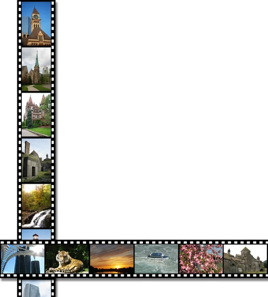 Rahmen mit Reisebildern Filme — Stockfoto