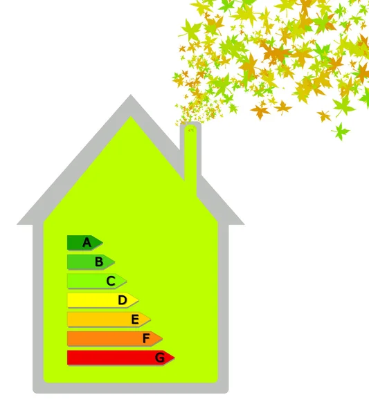 Dům s energetickou klasifikací — Stock fotografie