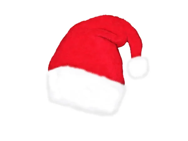 Santa Claus kapelusz na białym tle — Zdjęcie stockowe