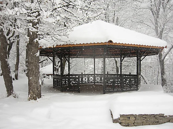 Stock image Summerhouse in winter