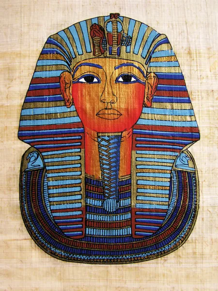 Papyrus mit Pharaonenporträt — Stockfoto