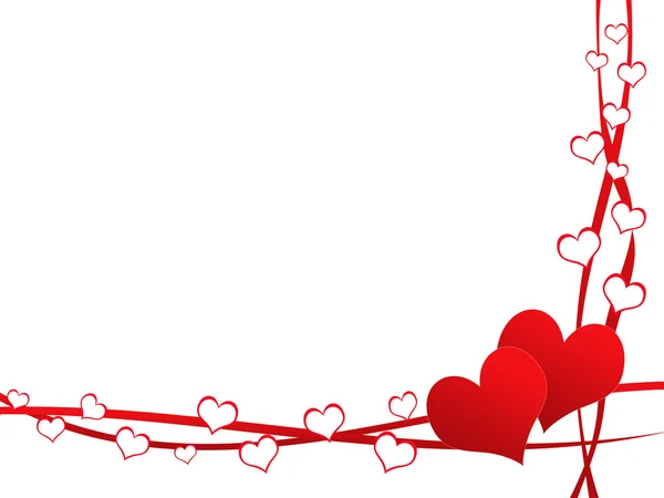 Valentine dag kaart met linten en harten — Stockfoto