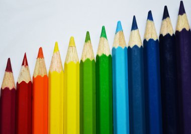 Rainbow colored pencils clipart