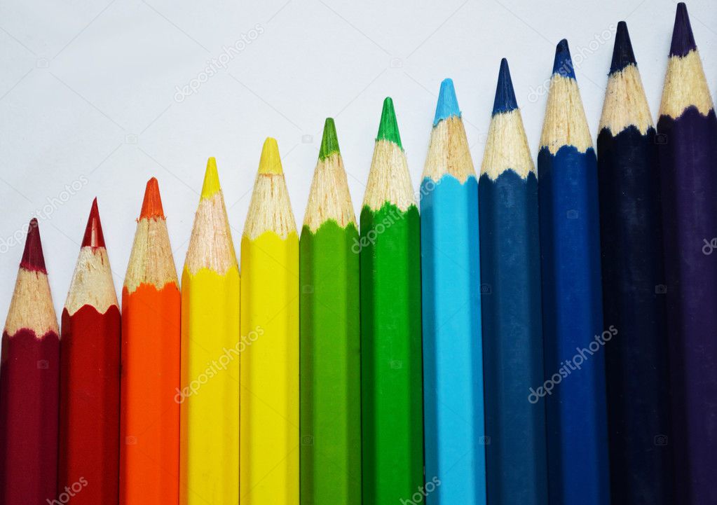 Rainbow colored pencils