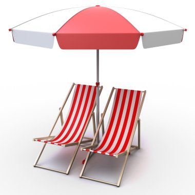 Deck chairs clipart