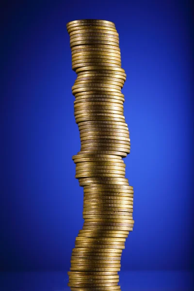 stock image Coins on blue