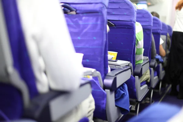 Airplane seats in row — Stock Photo, Image