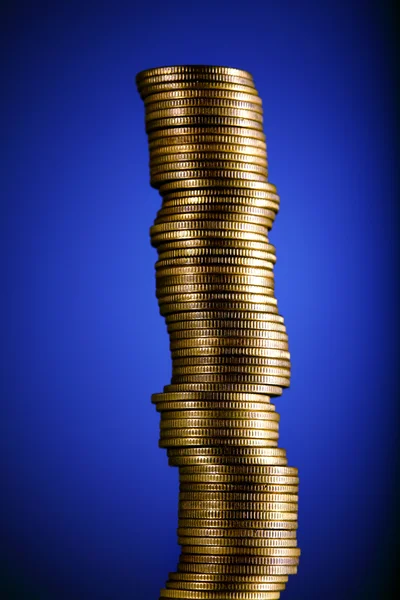 Coins on blue — Stock Photo, Image