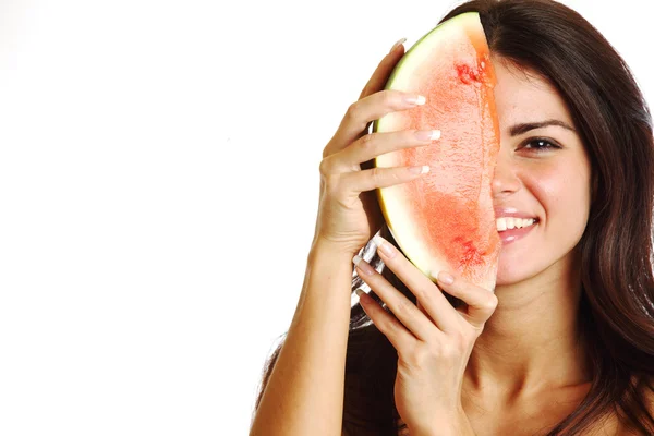 Eat watermelon — Stock Photo, Image