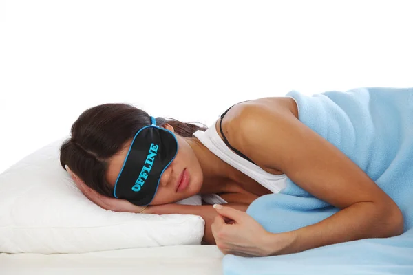 Offline sleeping woman — Stock Photo, Image