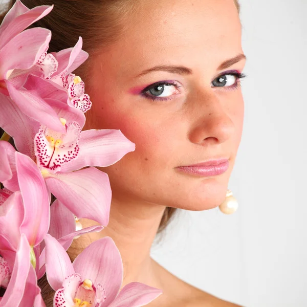 Donna del Orchid — Foto Stock