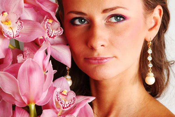 Mulher do Orchid — Fotografia de Stock