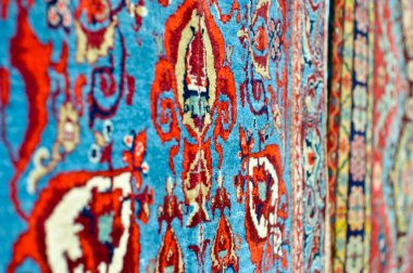gekleurde wol handgemaakte tapijten close-up