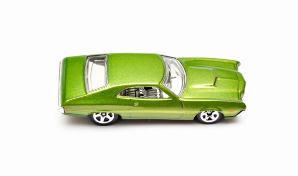 Green Metal toy car isolated on white — Stock Photo, Image