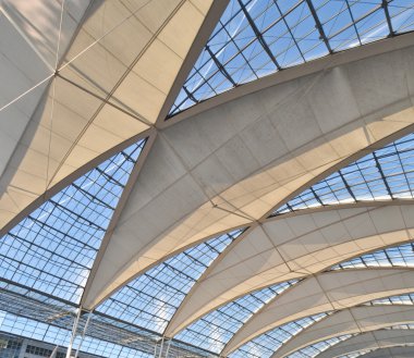 Vaulted ceiling of the high-tech at Munich Airport clipart