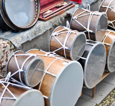 The handmade traditional national Armenian drums clipart