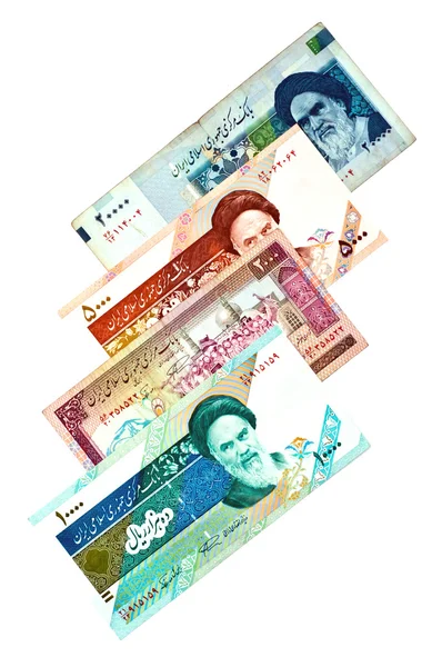 Waluta Iranu różne rachunki — Zdjęcie stockowe