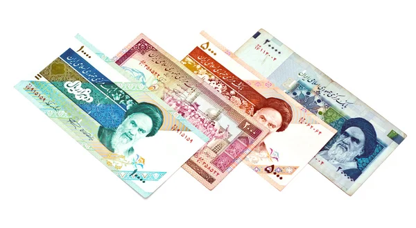 Waluta Iranu różne rachunki — Zdjęcie stockowe