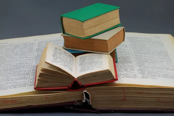 Tamaño grande, diccionarios de tamaños pequeños . — Foto de Stock